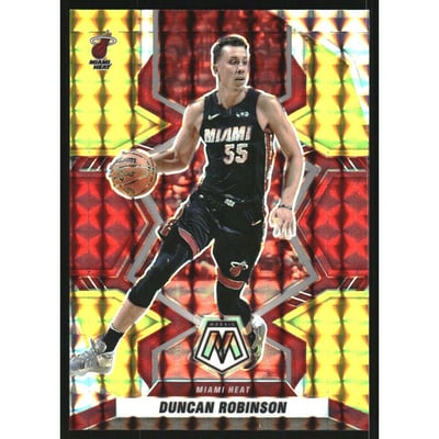 2021-22 Panini Mosaic Mosaic Choice Fusion Red and Yellow #168 Duncan Robinson