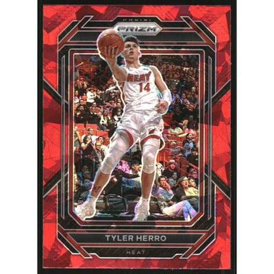2022-23 Panini Prizm Prizms Red Ice #166 Tyler Herro