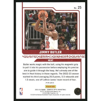 2023-24 Donruss Optic Elite Dominators Pink Velocity #25 Jimmy Butler
