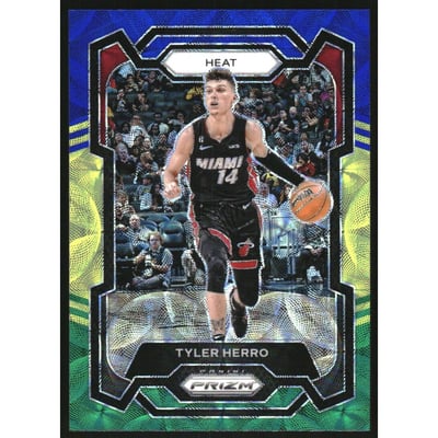 2023-24 Panini Prizm Prizms Choice Blue Yellow and Green #32 Tyler Herro