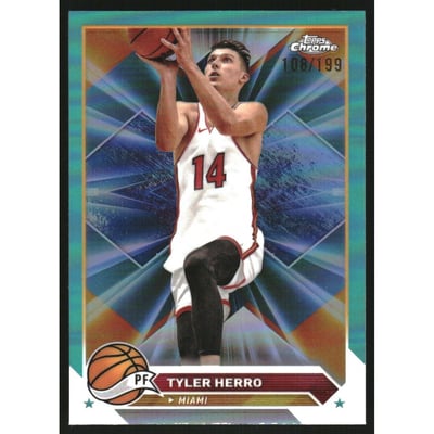 2023-24 Topps Chrome Aqua Refractors #14 Tyler Herro