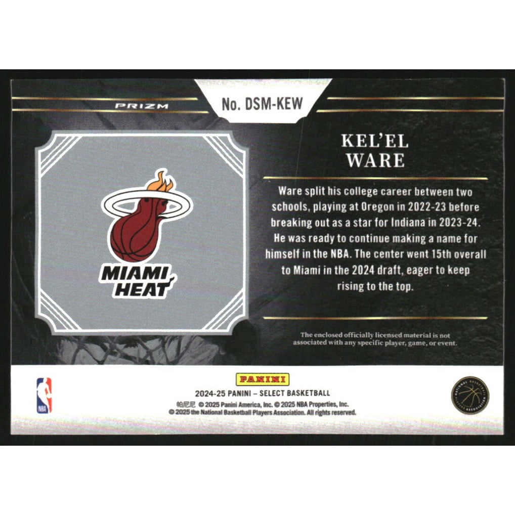 2024-25 Select Draft Selections Memorabilia #6 Kel'el Ware