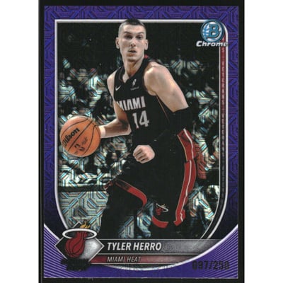 2025-26 Bowman Chrome Purple Mojo Refractors #BCV88 Tyler Herro