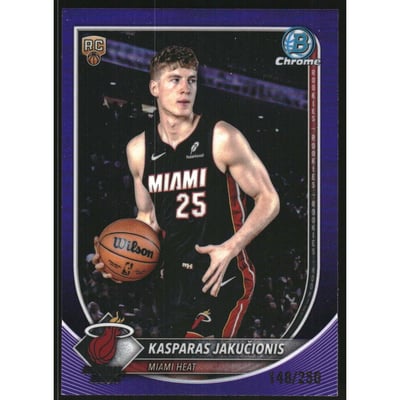 2025-26 Bowman Chrome Purple Refractors #BCV20 Kasparas Jakucionis