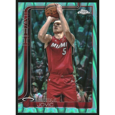 2025-26 Topps Chrome RayWave Aqua Refractors #172 Nikola Jovic