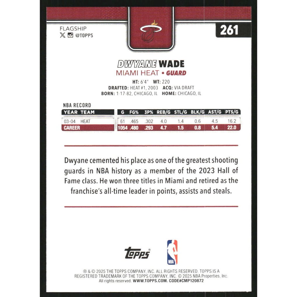 2025-26 Topps Foil Pattern #261 Dwyane Wade