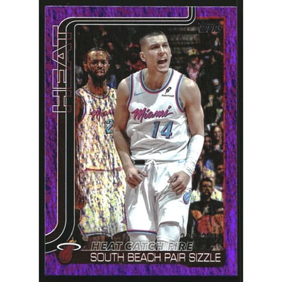 2025-26 Topps Purple Holo Foil #284 Heat Catch Fire/Norman Powell/Tyler Herro