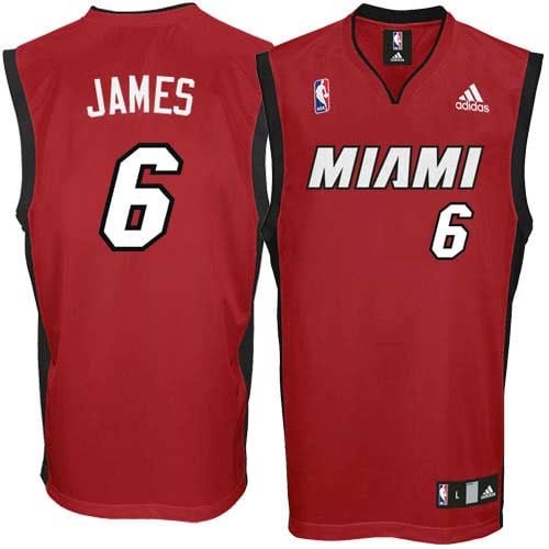 adidas LeBron James Miami Heat Replica Jersey-Red