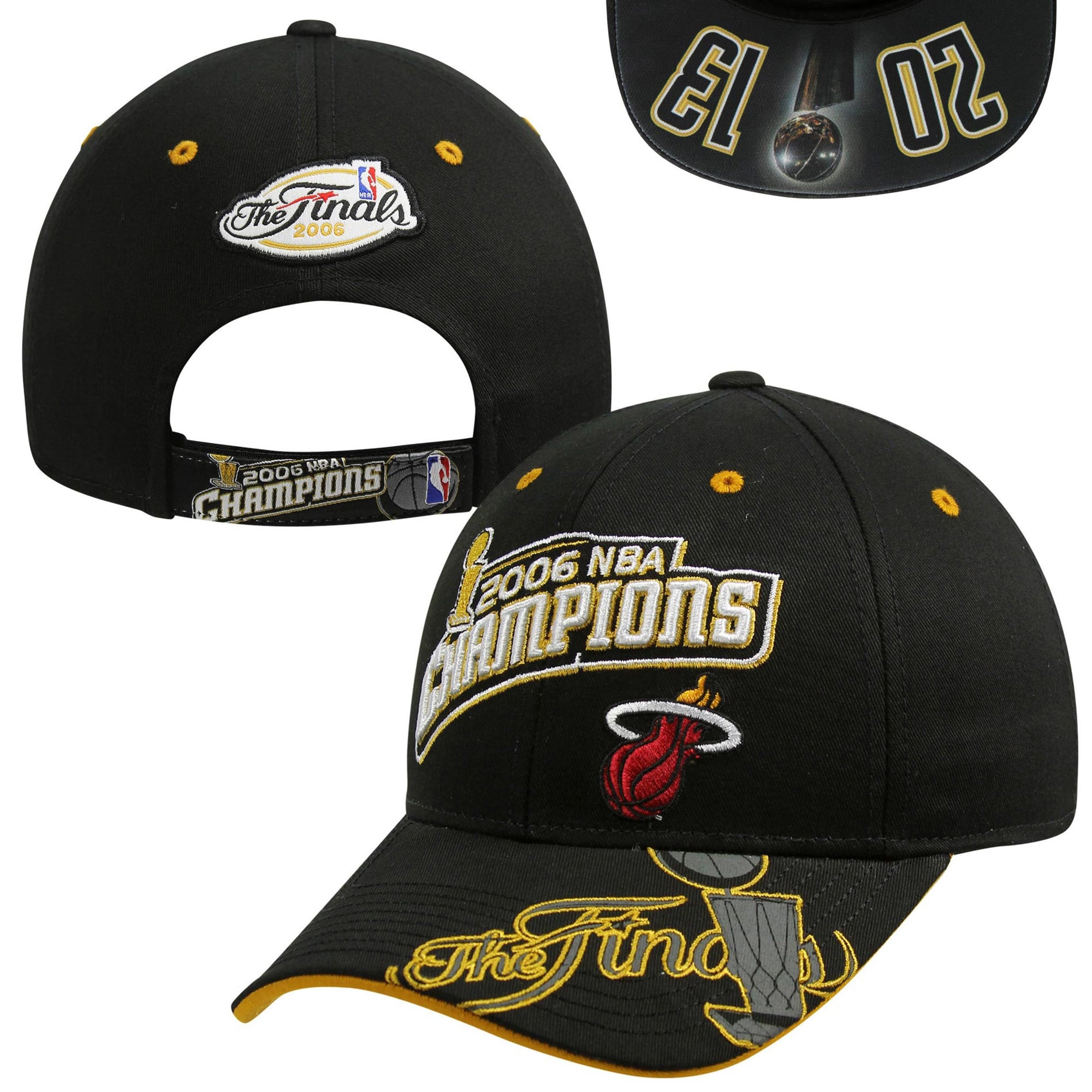 adidas Miami Heat 3-Pack Championship Hat Set