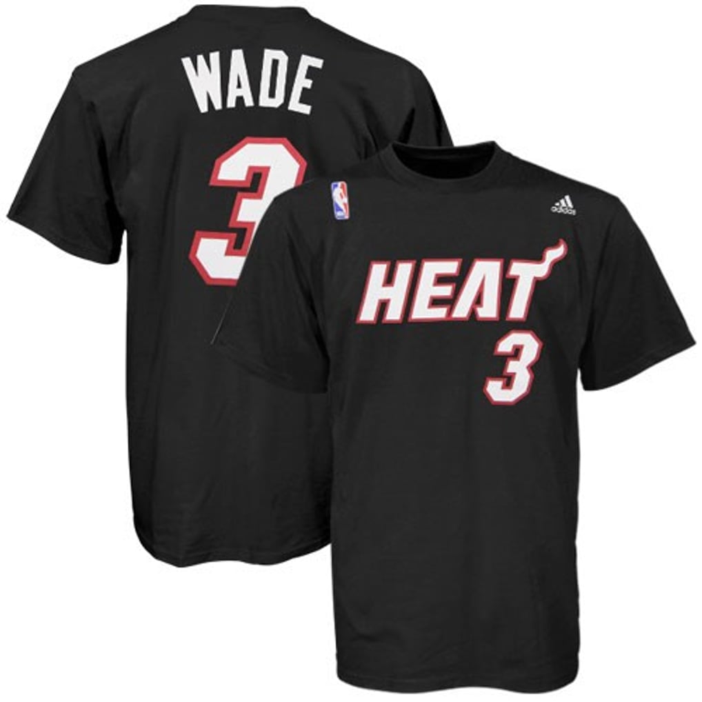 adidas Miami Heat #3 Dwyane Wade Black Player T-shirt