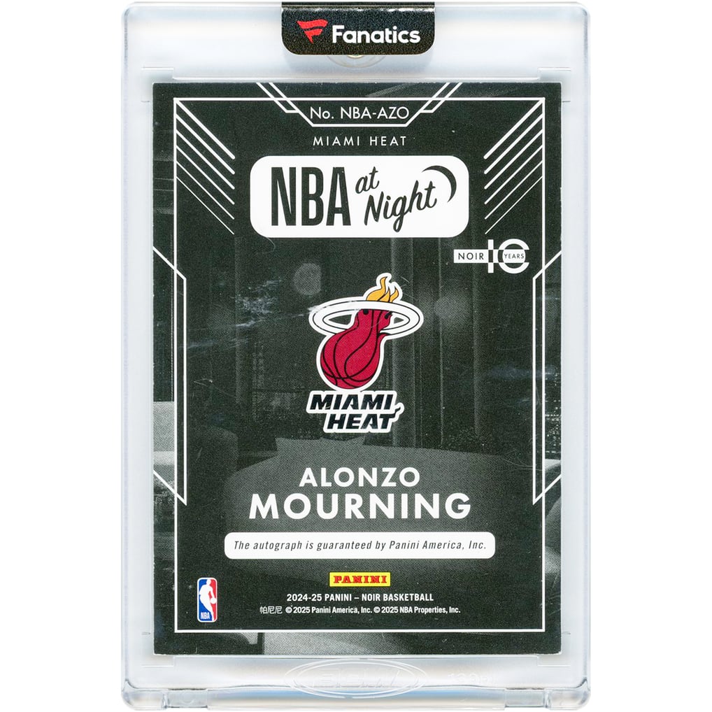 Alonzo Mourning Miami Heat Autographed 2024-25 Panini Noir NBA at 