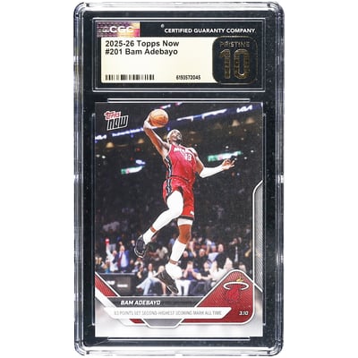 Bam Adebayo Miami Heat 2025-26 Topps Now 83 Points Set Second-Highest Scoring Mark All Time #201 CGC Authenticated Pristine 10 Card