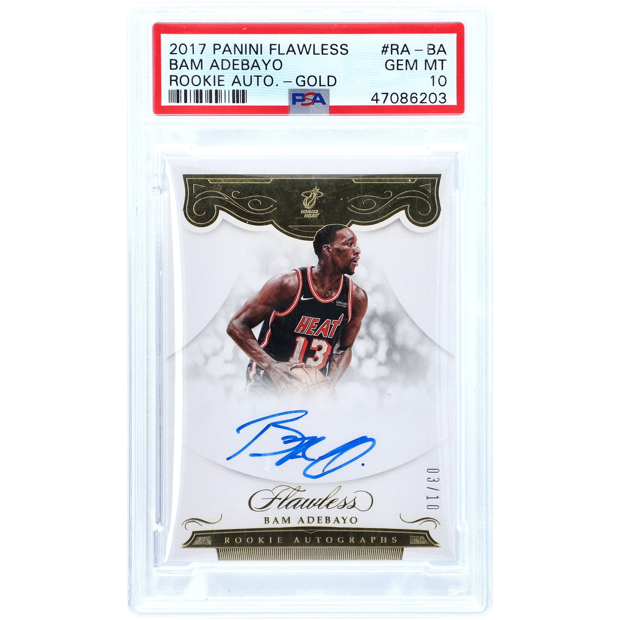 Autographed Miami Heat Bam Adebayo 2017-18 Panini Flawless #RA-BA 