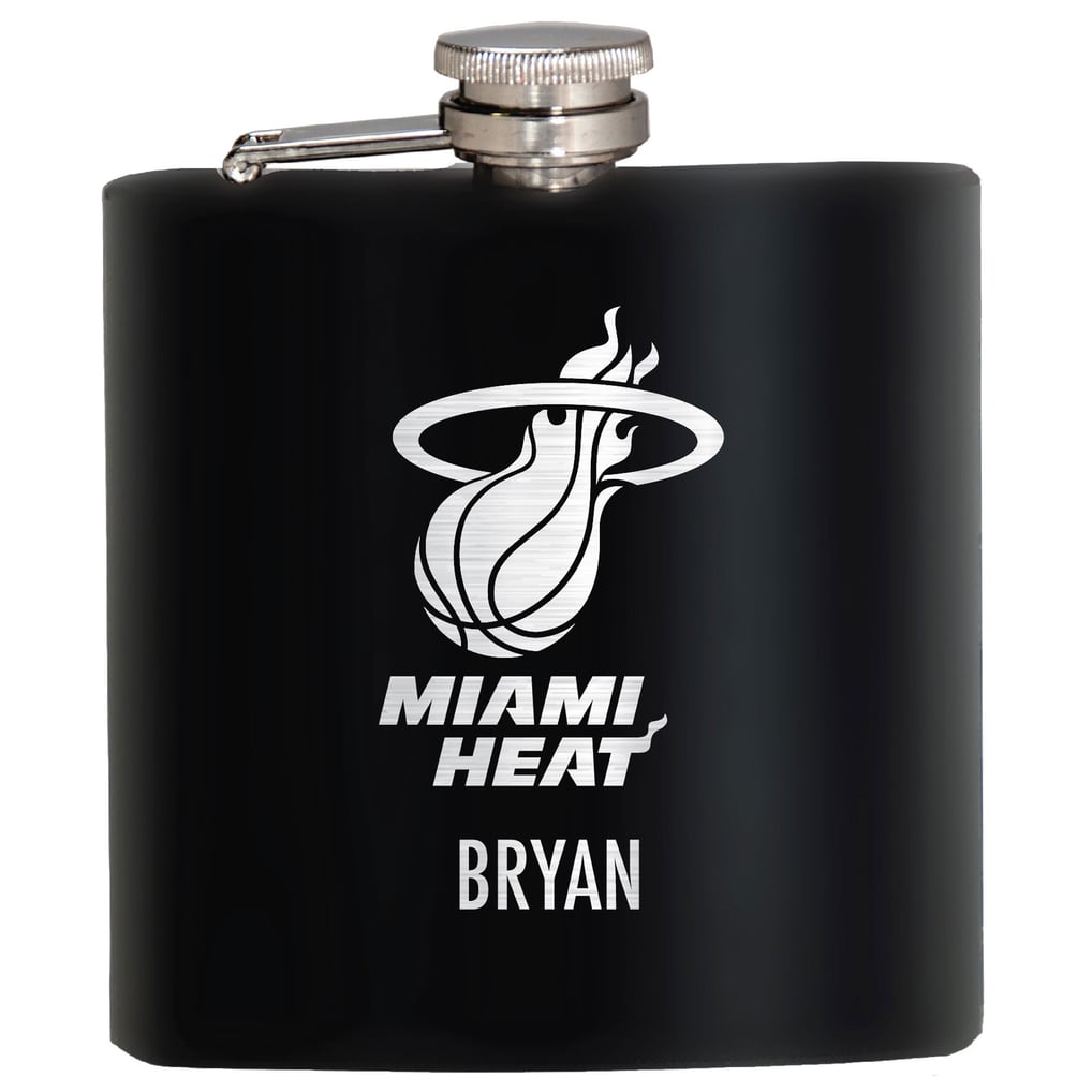 Miami Heat 6oz. Personalized Stealth Hip Flask - Black