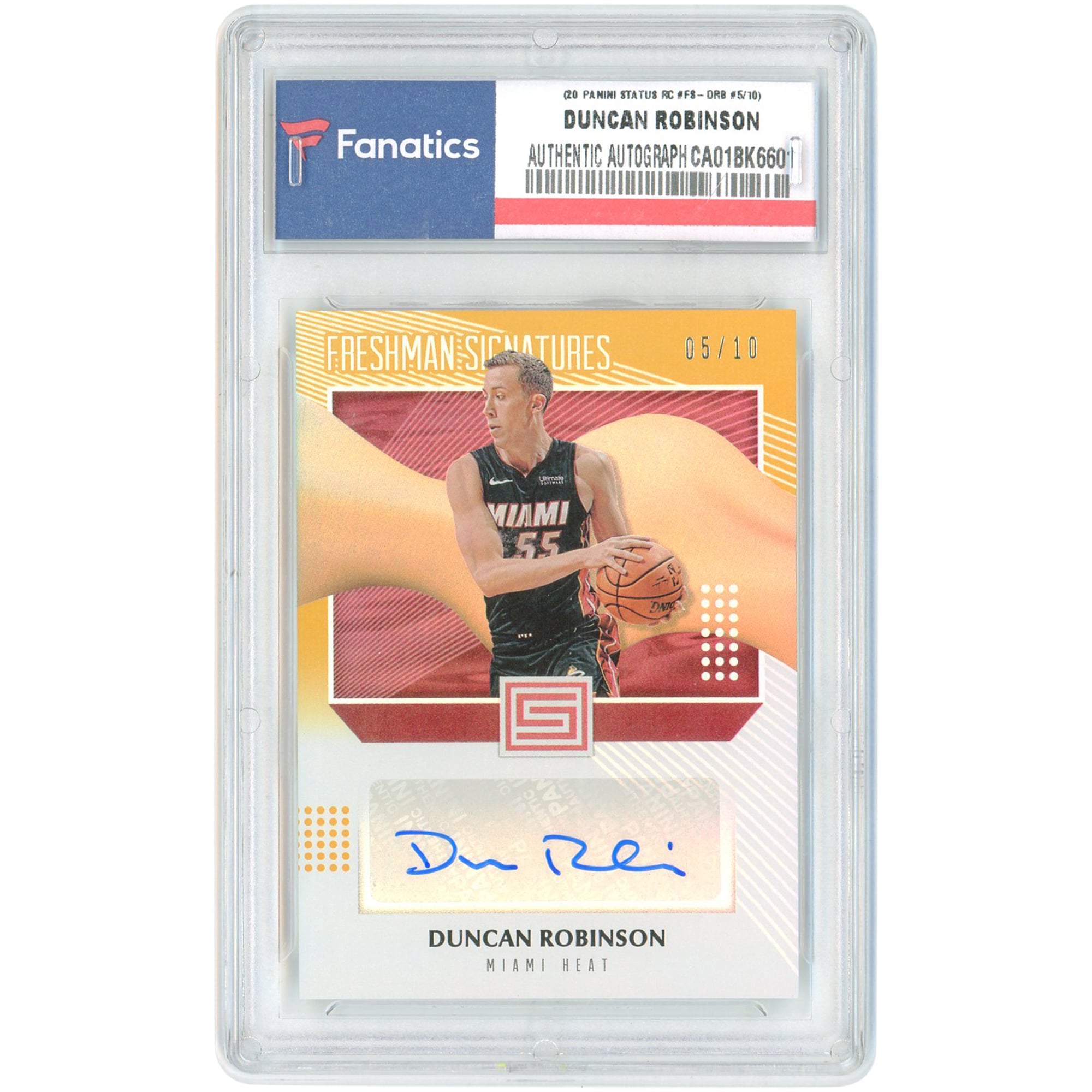 Autographed Miami Heat Duncan Robinson 2019-20 Panini Status Gold 