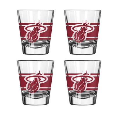 Miami Heat Logo Brands Four-Piece Stripe Shot Glass Set