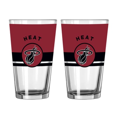 Miami Heat Logo Brands Two-Piece 16oz. Horizon Pint Glass Set