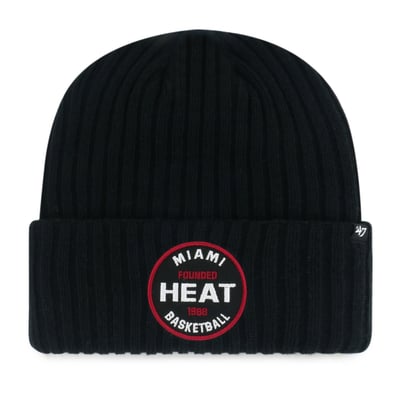  Miami Heat '47 Ribbed Snowdrift Cuffed Knit Hat - Black