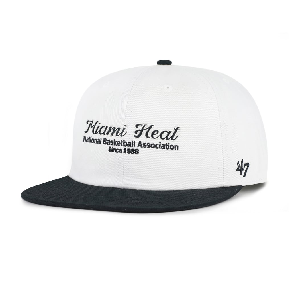 Miami Heat '47 Script Stack Captain Snapback Hat - Cream