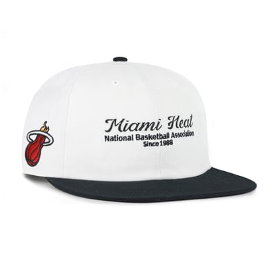 Miami Heat '47 Script Stack Captain Snapback Hat - Cream