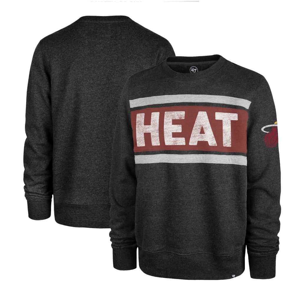 Miami Heat '47 Tribeca Emerson Pullover Sweatshirt - Heather Black