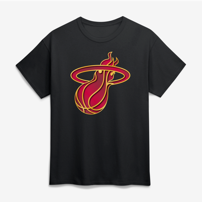 Miami Heat Big & Tall Metallic Mascot T-Shirt - Black