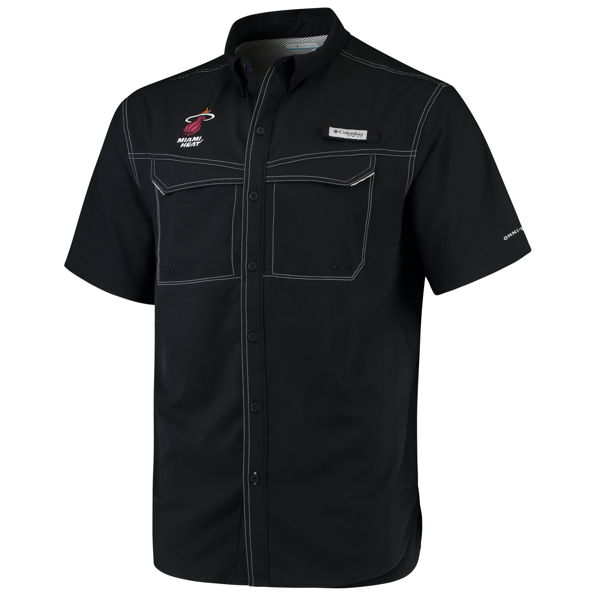 Men's Miami Heat Columbia Black Low Drag Offshore Omni-Shade