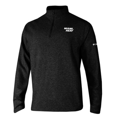Miami Heat Columbia Swingcraft Tri-Blend Quarter-Zip Pullover - Black