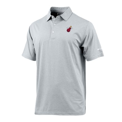 Miami Heat Columbia Striped Tempo Swing Polo - Gray