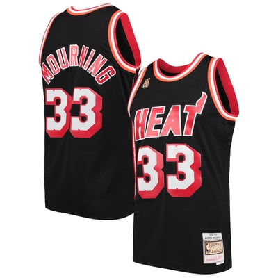 Alonzo Mourning Miami Heat Mitchell & Ness Hardwood Classics Swingman Jersey - Black
