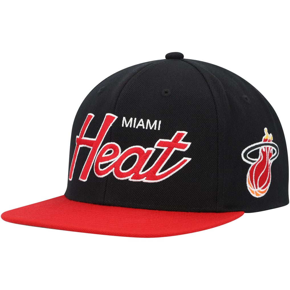 Miami Heat Mitchell & Ness Hardwood Classics MVP Team Script 2.0 Snapback Hat - Black