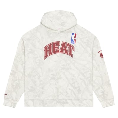  Miami Heat Mitchell & Ness Ghosted Fleece Hoodie - White