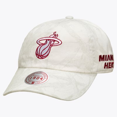 Miami Heat Mitchell & Ness Ghosted Strapback Hat - White
