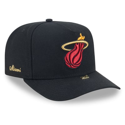 Miami Heat New Era Injection Pin 9FIFTY A-Frame Snapback Hat - Black