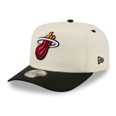Miami Heat New Era City A-Frame 9FIFTY Snapback Hat - Cream/Black
