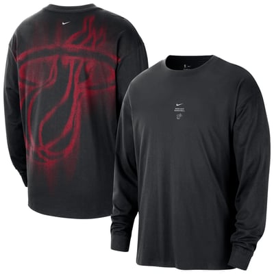 Miami Heat Nike 2026 Standard Issue Pre-Game Performance Long Sleeve T-Shirt - Black