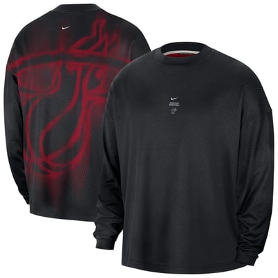 Miami Heat Nike 2026 Standard Issue Pre-Game Performance Long Sleeve T-Shirt - Black