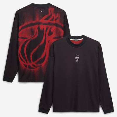 Miami Heat Nike 2026/27 Standard Issue Pre-Game Performance Long Sleeve T-Shirt - Black