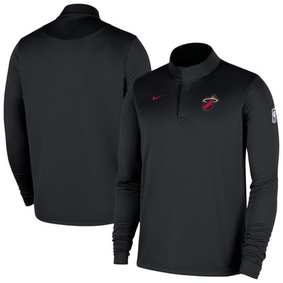 Miami Heat Nike Authentic Coaches Quarter-Zip Dri-FIT Top - Black