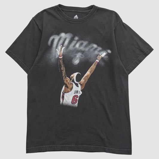 Miami Heat Adidas 2010s T-shirt - Black - M by Fanatics Real Vintage