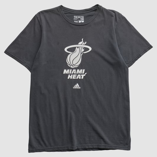 Miami Heat Adidas 2010s T-shirt - Charcoal - S by Fanatics Real Vintage