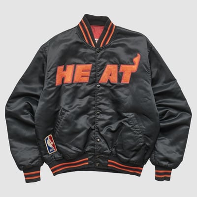 Miami Heat Starter 90s Full Snap Jacket - Black - M by Fanatics Real Vintage