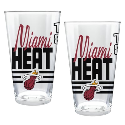 Miami Heat Two-Piece 16oz. Heritage Pint Glass Set