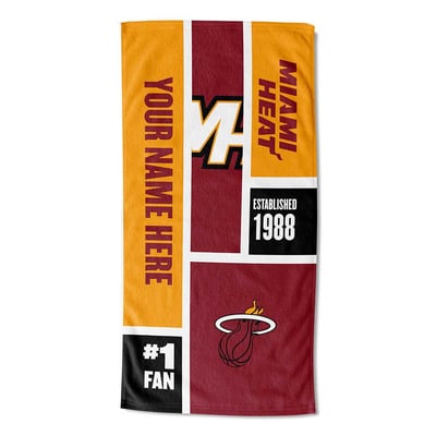 Miami Heat The Northwest Group 30'' x 60'' Colorblock Personalized Beach Towel