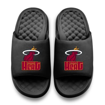Miami Heat ISlide Unisex Logo Stack Motive Slide Sandals - Black