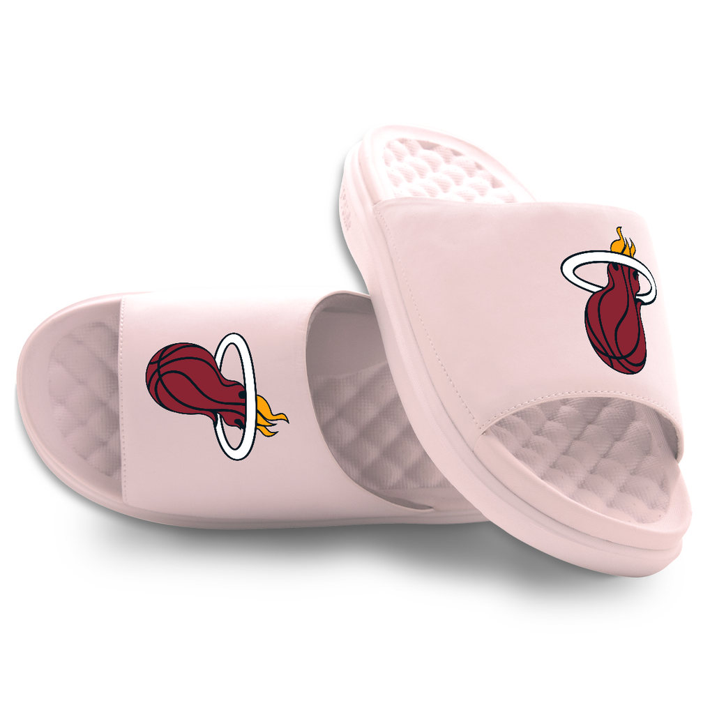 Unisex Miami Heat ISlide Pink Primary Motive Slide Sandals display picture 2