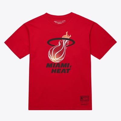  Miami Heat Mitchell & Ness Unisex Hardwood Classics Arch T-Shirt - Red