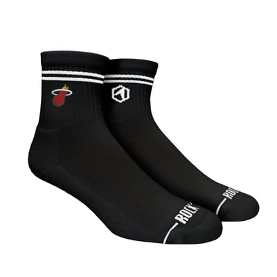  Miami Heat Rock Em Unisex Casual Stripe Quarter-Length Socks - Black