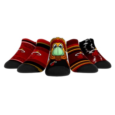  Miami Heat Rock Em Unisex Super Fan 5-Pack Low-Cut Socks - 
