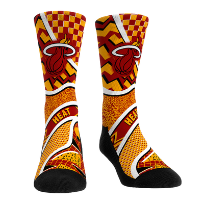  Miami Heat Rock Em Unisex Ball Pattern Crew Socks - Red